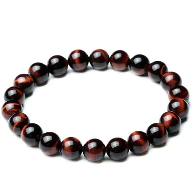 🐅 8mm Tiger Eye Bracelet – Vintage Agate Beaded Unisex Accessory