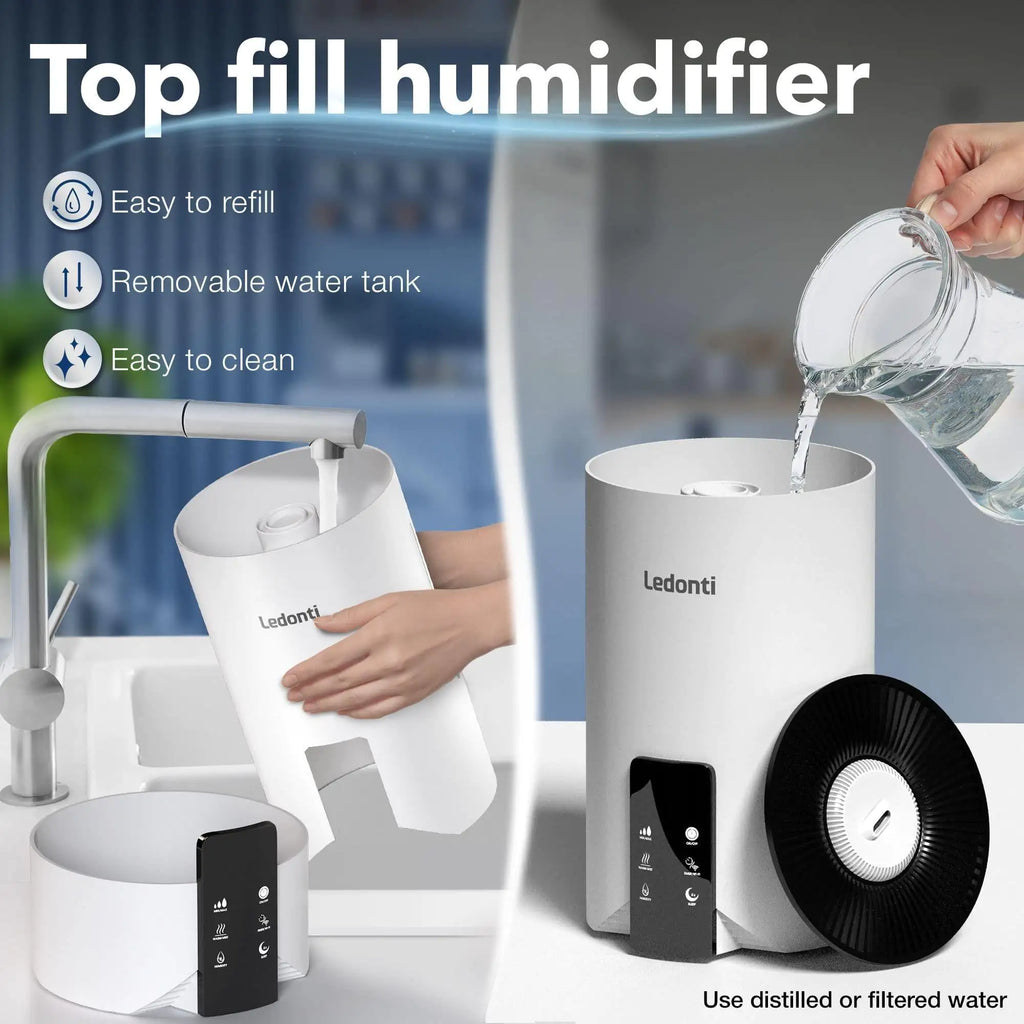 Ledonti Smart Wi-Fi Ultrasonic Air Revitalizer | App-Controlled | Auto Mode | Sleep Mode | Ceramic Filter | 360° Flow
