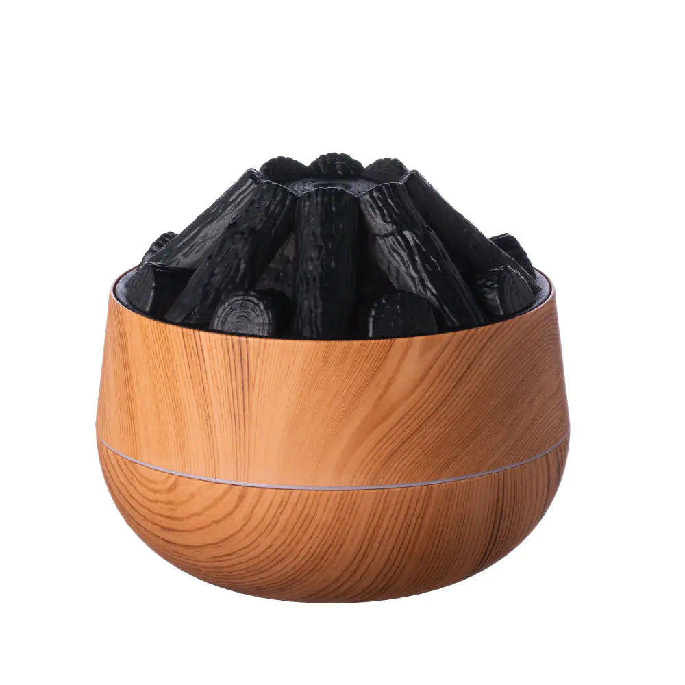 USB Ultrasonic Charcoal Air Device | 300ml Air Revitalizer | Wood Grain Finish | Whisper Quiet | Portable Design