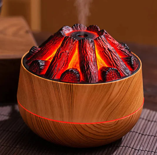 USB Ultrasonic Charcoal Air Device | 300ml Air Revitalizer | Wood Grain Finish | Whisper Quiet | Portable Design