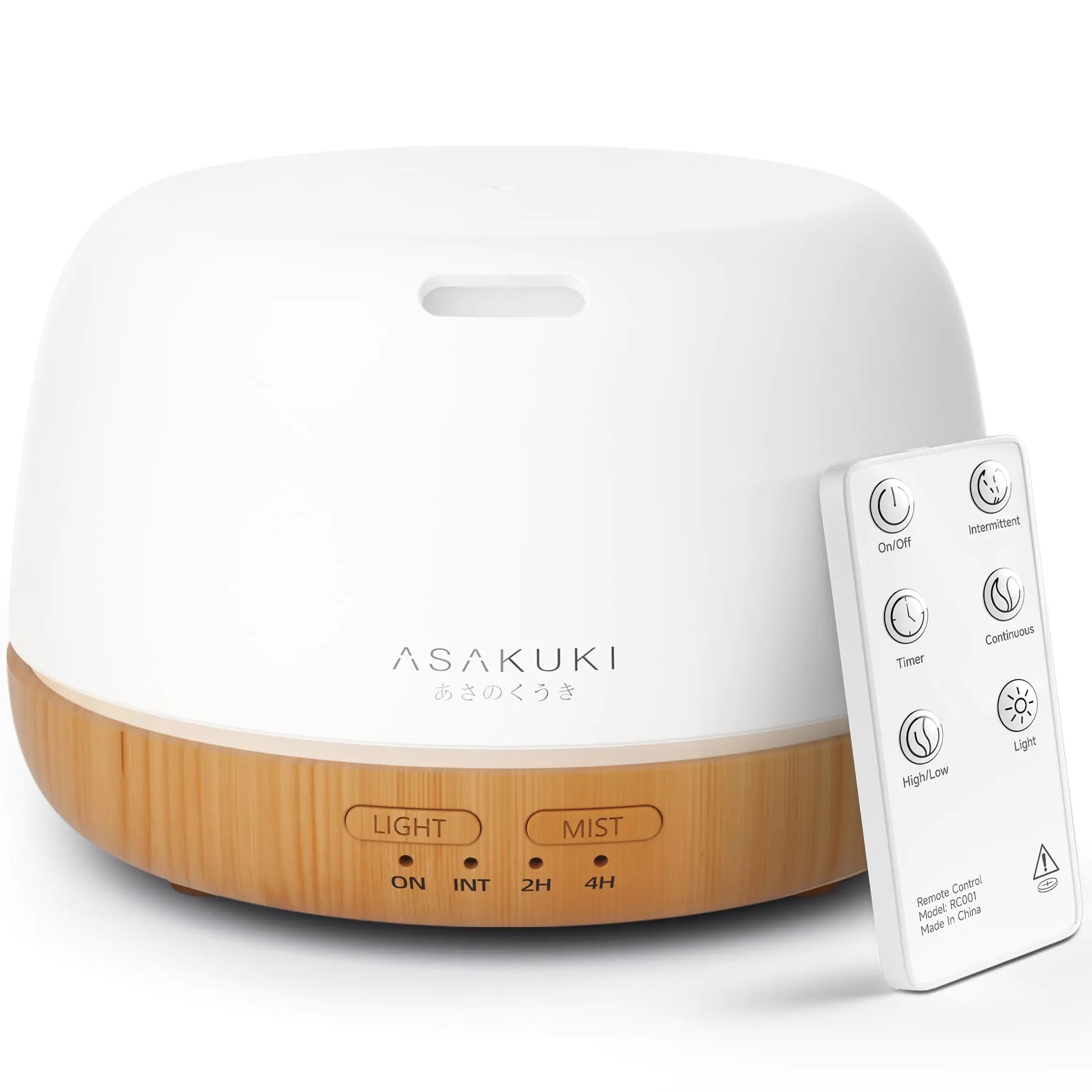🌿 ASAKUKI Compact Aromatherapy Device | Remote Control | 7-Color LED | USB-C Powered | Whisper Quiet