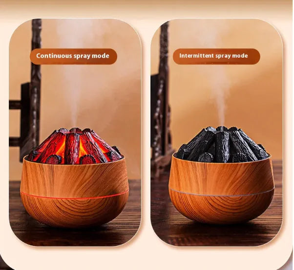 USB Ultrasonic Charcoal Air Device | 300ml Air Revitalizer | Wood Grain Finish | Whisper Quiet | Portable Design