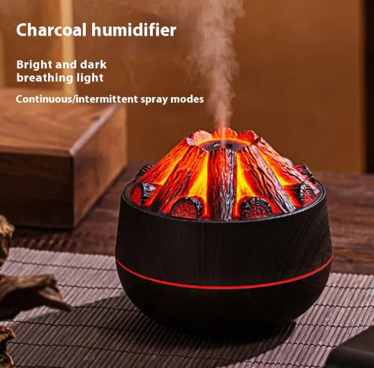 USB Ultrasonic Charcoal Air Device | 300ml Air Revitalizer | Wood Grain Finish | Whisper Quiet | Portable Design