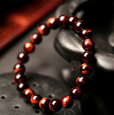 🐅 8mm Tiger Eye Bracelet – Vintage Agate Beaded Unisex Accessory