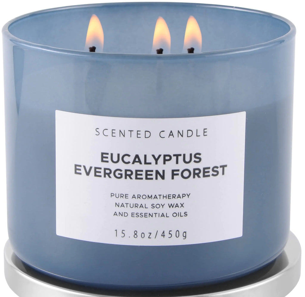 🕯️ Eucalyptus Evergreen Forest – 3-Wick Luxury Soy Candle