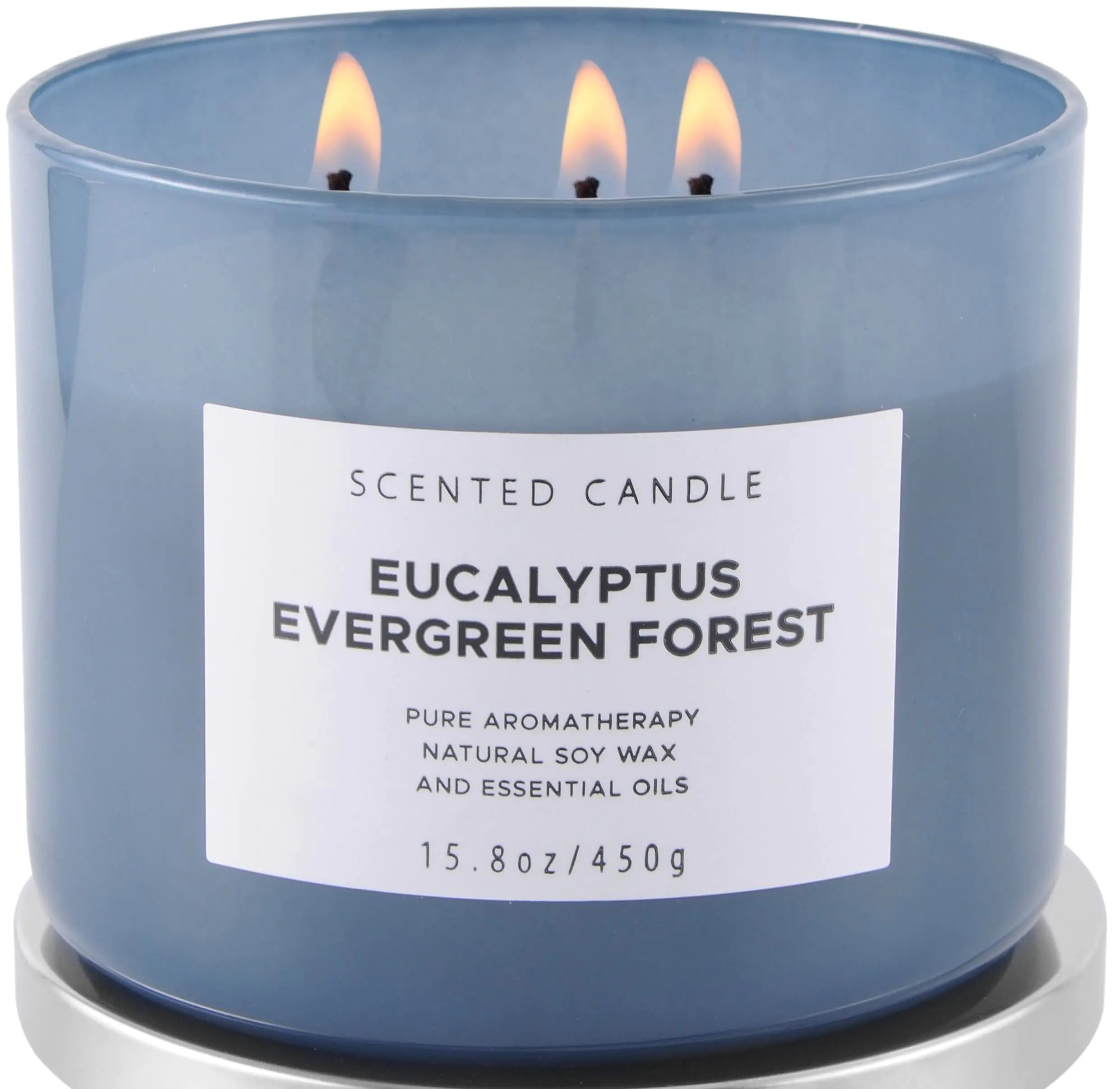 🕯️ Eucalyptus Evergreen Forest – 3-Wick Luxury Soy Candle