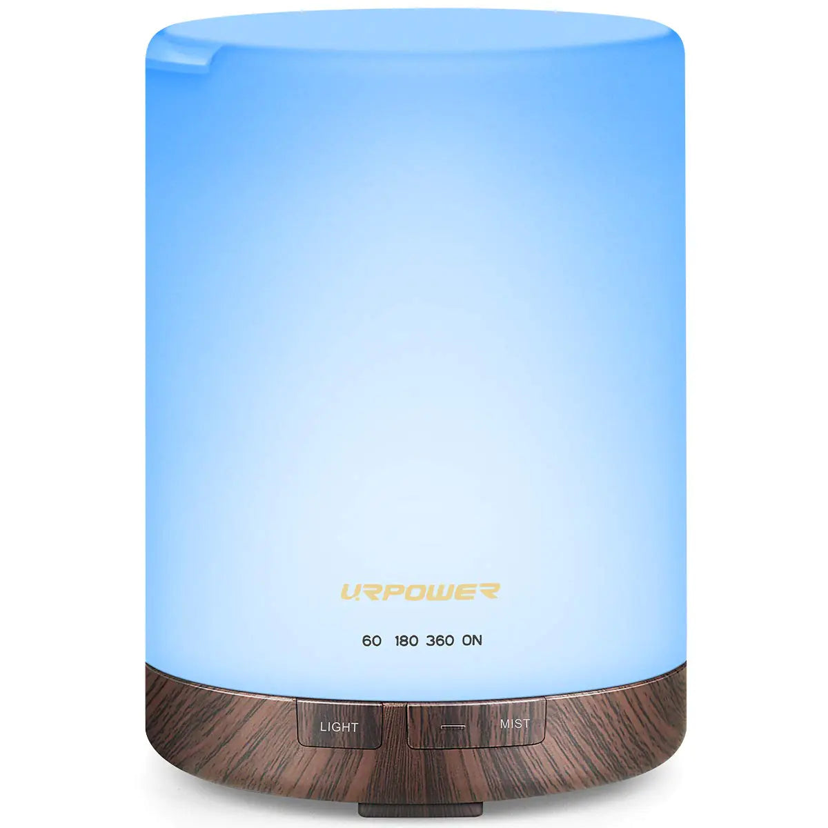 🌿 URPOWER 300ml Essential Oil Air Revitalizer | Wood Grain Design | 7-Color LED | Smart Timer | Whisper Quiet