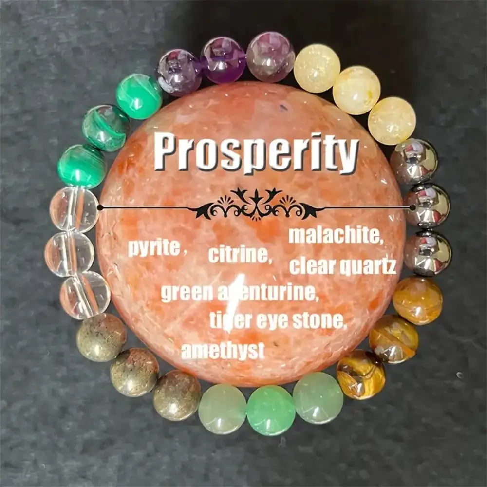 💎 Natural Stone Geometric Bracelet – French Retro Unisex Style
