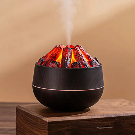 USB Ultrasonic Charcoal Air Device | 300ml Air Revitalizer | Wood Grain Finish | Whisper Quiet | Portable Design