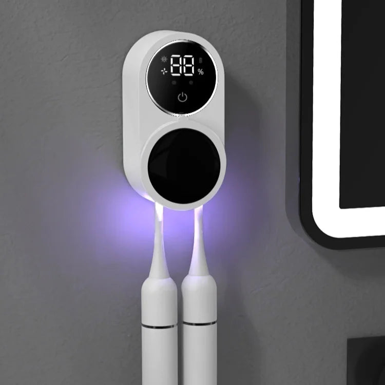 Portable UV-C Toothbrush Sterilizer & Holder – 99.9% Bacteria Elimination for Home or Travel