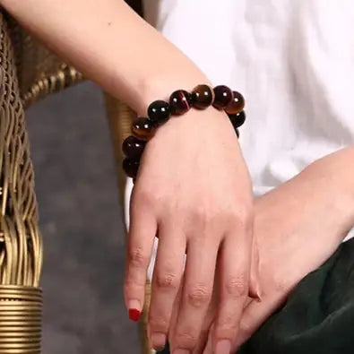 🐅 Crystal Tiger Eye Bead Bracelet – Natural Stone Couple’s Energy Bracelet