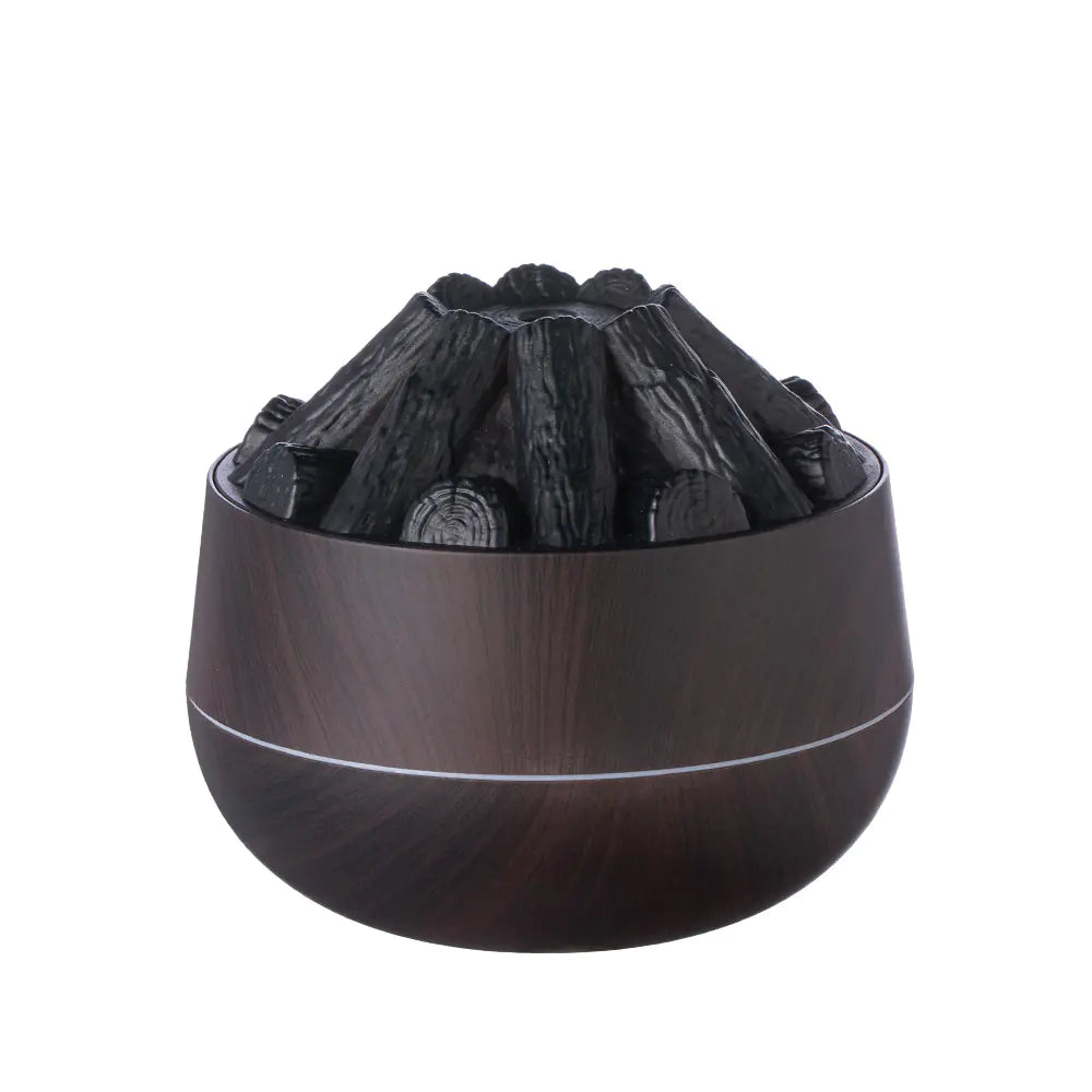 USB Ultrasonic Charcoal Air Device | 300ml Air Revitalizer | Wood Grain Finish | Whisper Quiet | Portable Design