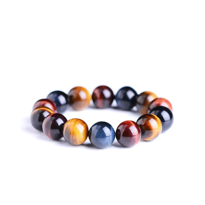 🐅 Crystal Tiger Eye Bead Bracelet – Natural Stone Couple’s Energy Bracelet