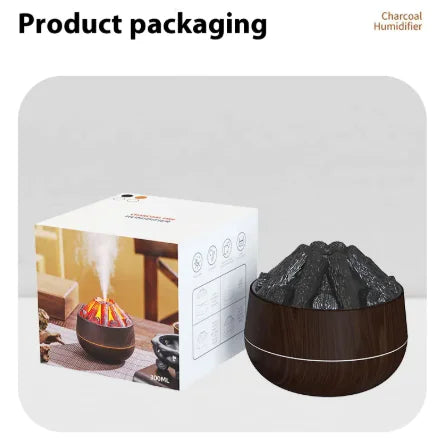 USB Ultrasonic Charcoal Air Device | 300ml Air Revitalizer | Wood Grain Finish | Whisper Quiet | Portable Design